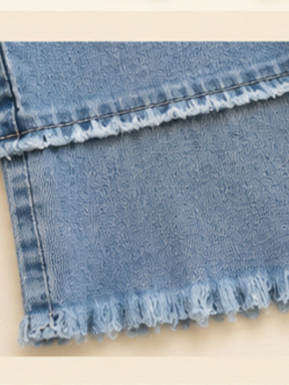 Boho Wide Festival Leg Cropped Frayed Jeans Raw Hem Festival Denim Via Ritina 10 - Picture 7 of 9